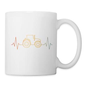Retro Traktor Herzschlag - Tasse - Weiß - Rechts