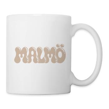 Malmö Retro Groovy Beige - Tasse - Weiß - Rechts