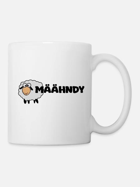 Määhndy - Mandy Namensshirt mit Schafnote - Tasse - Weiß