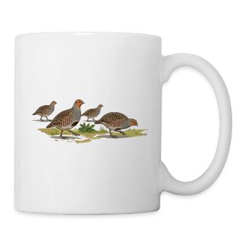 Rebhühner - Tasse - Weiß - Rechts
