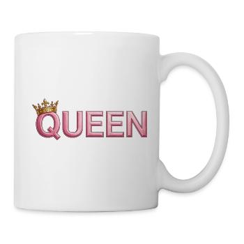 Pink Crown Queen Typografie - Tasse - Weiß - Rechts