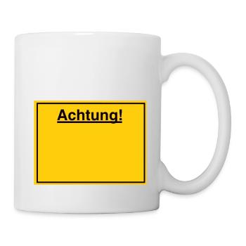 Schild - Tasse - Weiß - Rechts