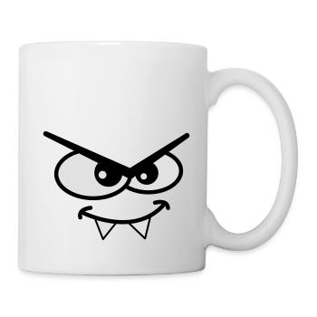 Evil Peep Cartoon Monster Face Vampire Teeth - Mug - white - Right