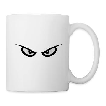 Böse gucken Cartoon Monster Horror Augen Gesicht - Tasse - Weiß - Rechts
