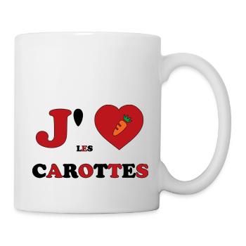 Ich liebe Karotten - Tasse - Weiß - Rechts