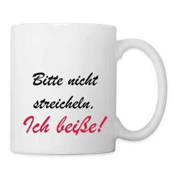 Bitte nicht streicheln - Tasse - Weiß - Rechts
