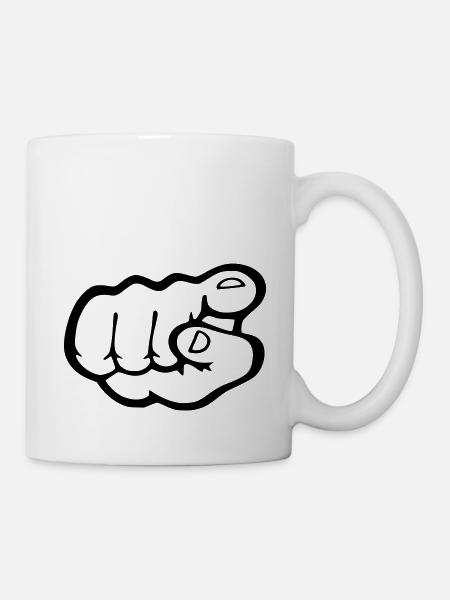 Finger point - Mug blanc - blanc
