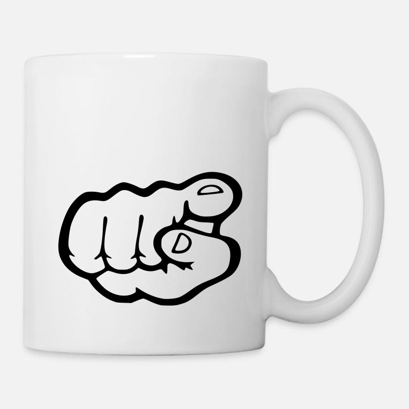 Finger point - Mug blanc - blanc