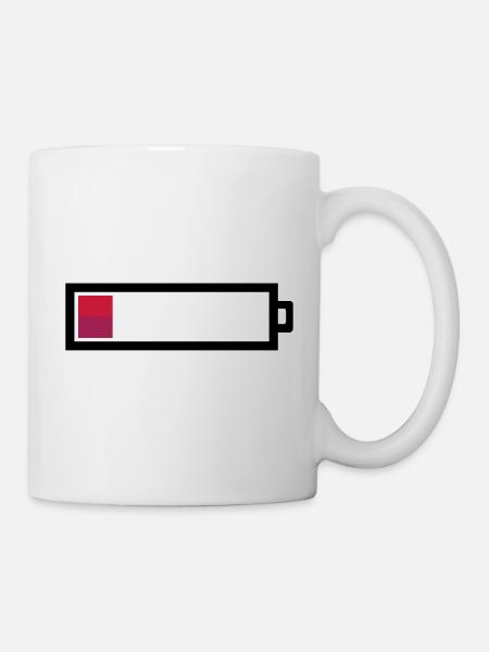 Leere Batterie - Tasse - Weiß