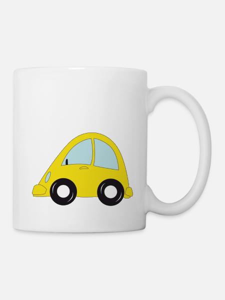 yellow car - Mug - white