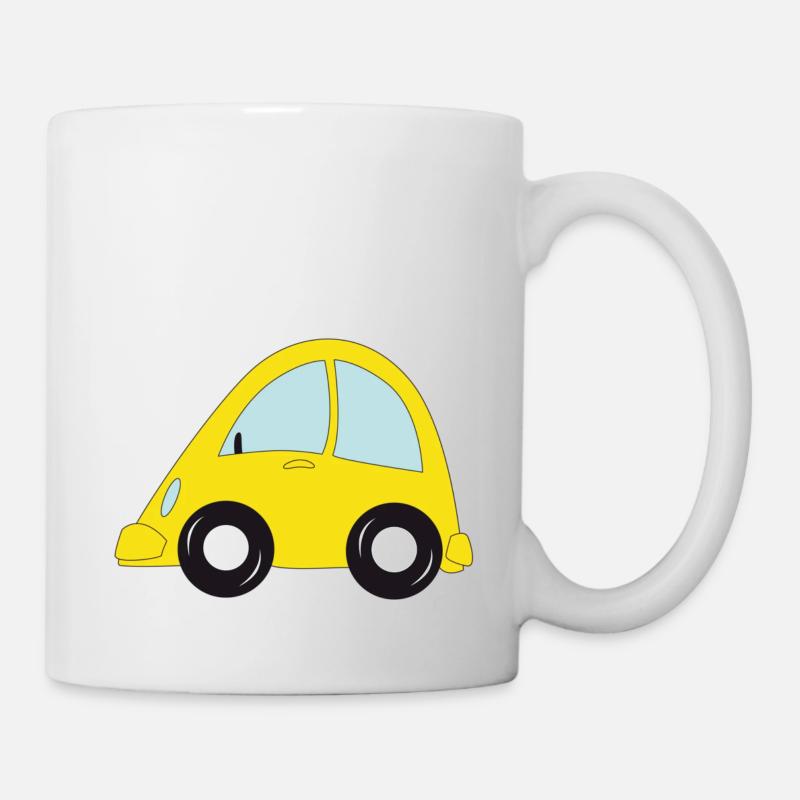 yellow car - Mug - white