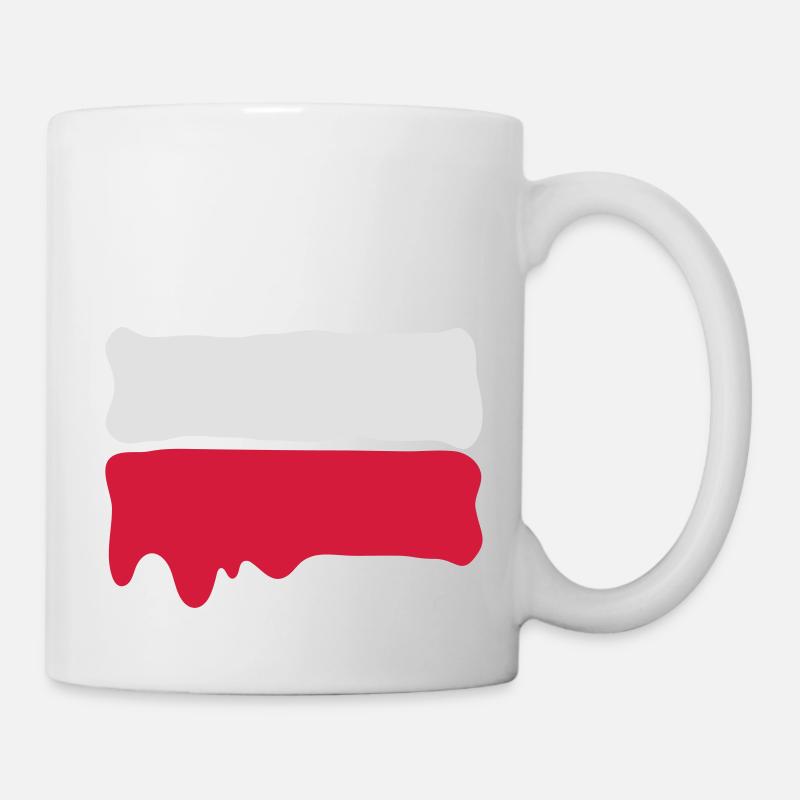 Runny paint flag Poland - Mug blanc - blanc