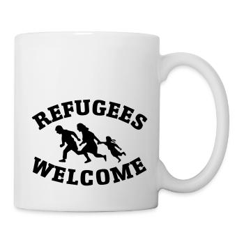Refugees Welcome - Tasse - Weiß - Rechts