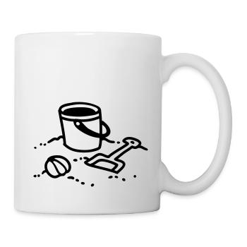 Sandkasten - Strand - Line - Tasse - Weiß - Rechts