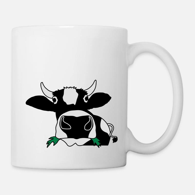 Fressende Kuh - Tasse - Weiß
