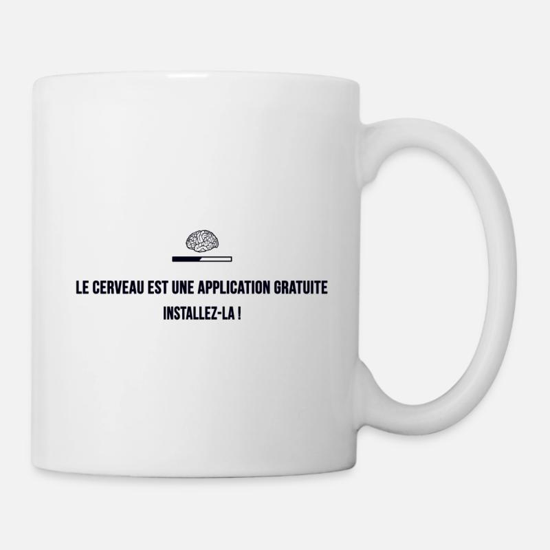Application : cerveau - Mug blanc - blanc