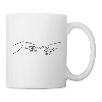 Michelangelo Hände - Tasse - Weiß - Rechts
