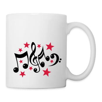 Noten und Sterne 2c - Tasse - Weiß - Rechts