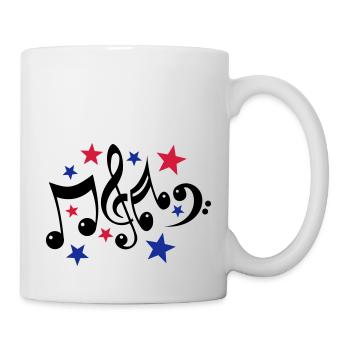 Noten und Sterne 3c - Tasse - Weiß - Rechts