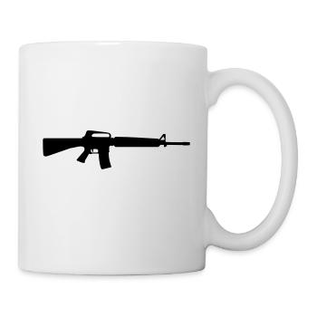 gun rifle weapon military m16 - Mug blanc - blanc - Droite