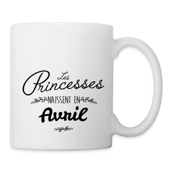 Les princesses naissent en avril - Mug blanc - blanc - Droite