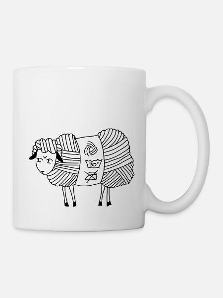 Angry Woolly Sheep - Tasse - Weiß