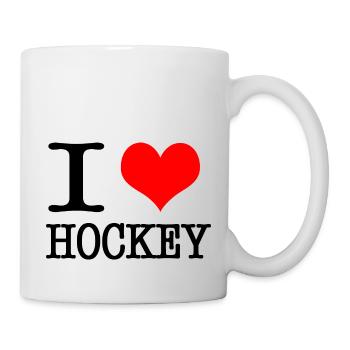 Ich liebe Hockey - schwarz - Tasse - Weiß - Rechts