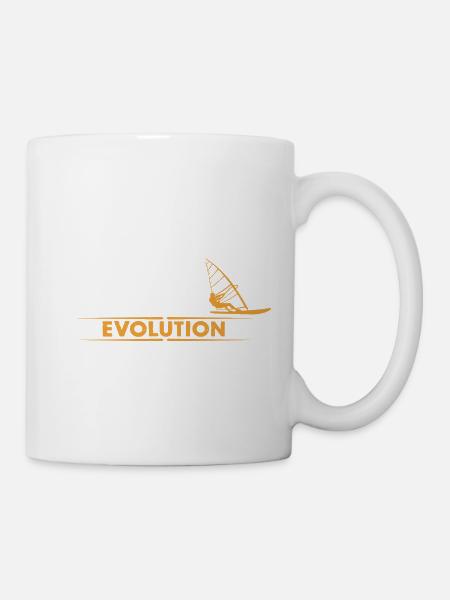 Windsurfen Evolution - orange/weiss - Tasse - Weiß