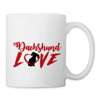 Dackel / Dachshund: Dachshund Love - Tasse - Weiß - Rechts