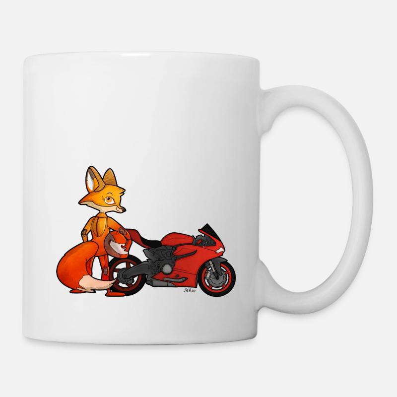 Fuchs Motorrad - Tasse - Weiß