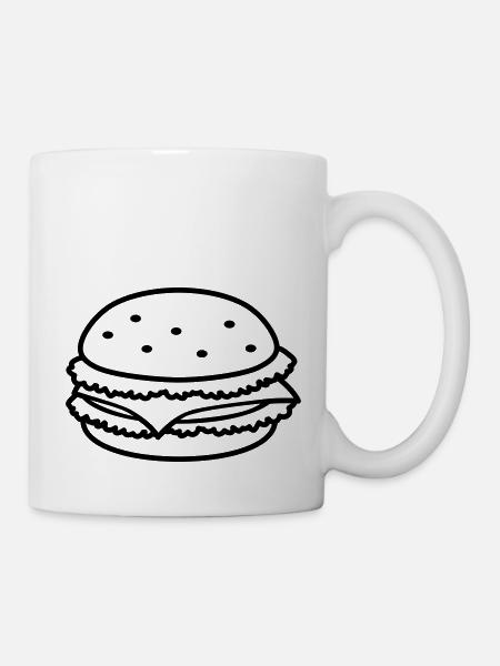 fastfood_hamburger_1c - Tasse - Weiß