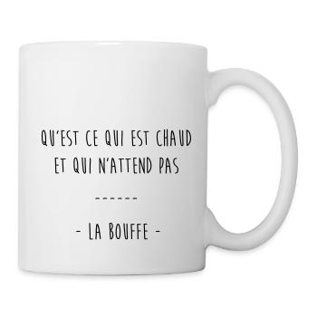 qu'est ce qui est chaud & qui n'attend pas la bouf - Mug blanc - blanc - Droite