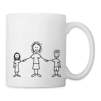 family_mom_with_girl_and_boy_1c - Tasse - Weiß - Rechts