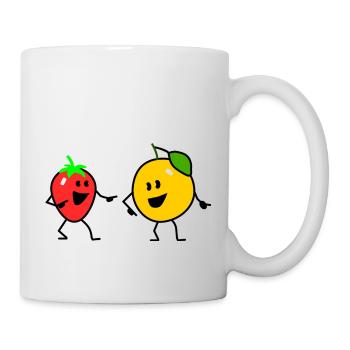 fruit salad strawberry orange - Mug - white - Right