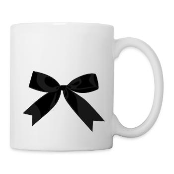 Schleife Schwarz - Tasse - Weiß - Rechts