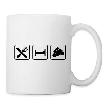eatsleep_motorbike1 - Mug blanc - blanc - Droite