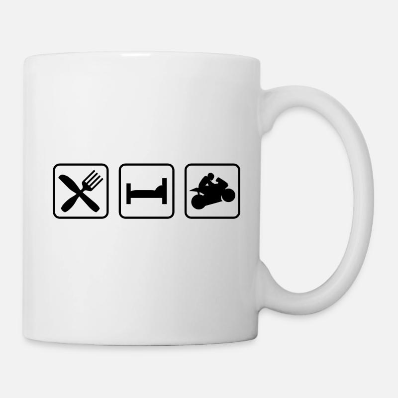 eatsleep_motorbike1 - Mug - white