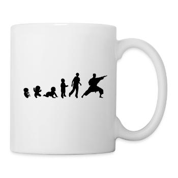 Evolution Mensch Männer Sport Karate - Tasse - Weiß - Rechts