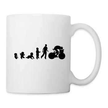 Evolution Mensch mann Sportarten cycling - Tasse - Weiß - Rechts