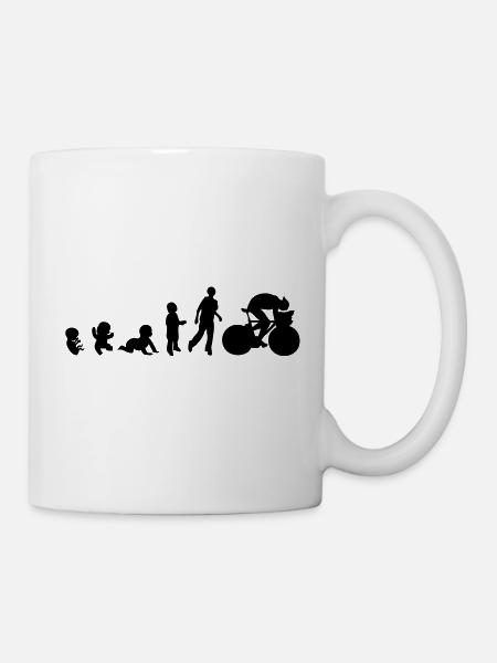 Evolution Mensch mann Sportarten cycling - Tasse - Weiß