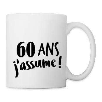 60 ans j'assume - Mug blanc - blanc - Droite