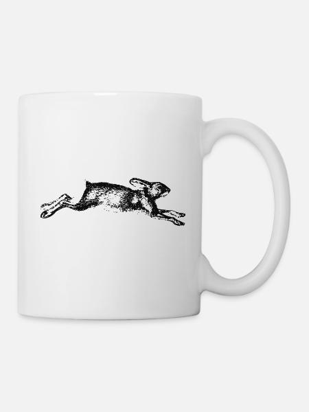 hase-rennt.png - Tasse - Weiß