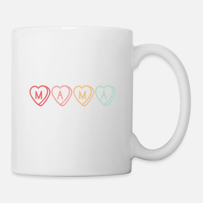 Mama Herzchen M-A-M-A ! Geschenkidee - Tasse - Weiß