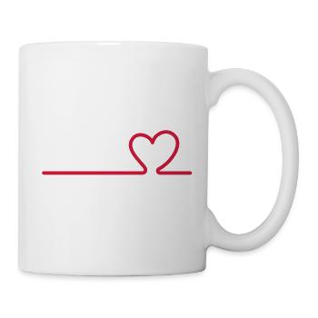 Heartbeat Heart Love in Love Valentine's Day Pulse - Mug - white - Right