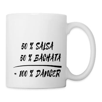 50 % salsa + 50 % Bachata = 100 % Dancer - Mug blanc - blanc - Droite