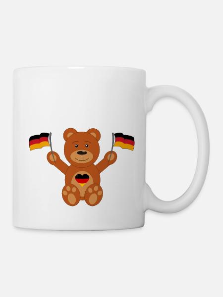 Teddybär Deutschland Flagge - Tasse - Weiß