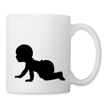 Baby Schatten A - 1 Farb Vektor - Tasse - Weiß - Rechts