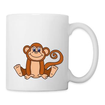 Affe - Tasse - Weiß - Rechts