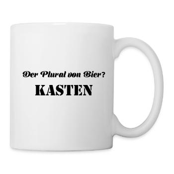 Der Plural von Bier Kasten - Tasse - Weiß - Rechts