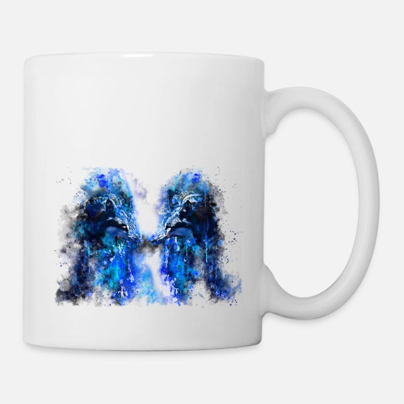 gxp woelfe hate monday splatter watercolor blue - Mug - white